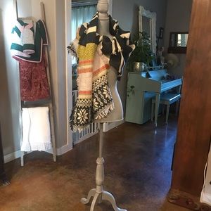 Blue, Pink, and Green Blanket Scarf